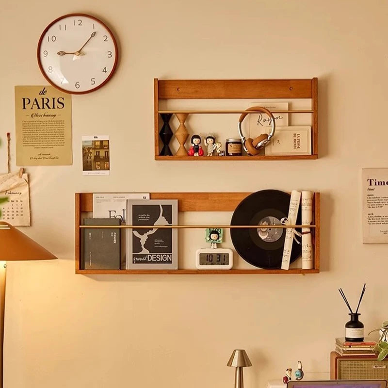 Solid Wood Floating Wall Shelf | Nordic Scandinavian Style Floating Wall Shelf Axl