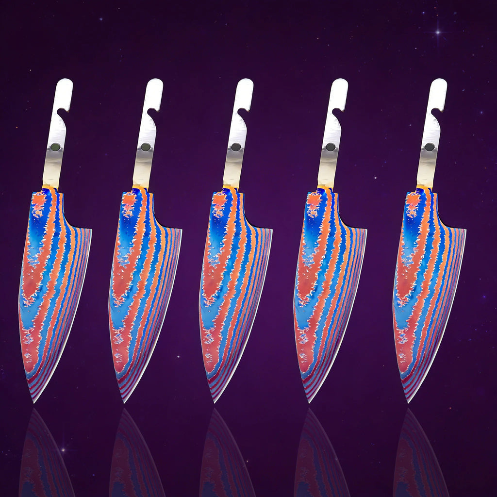 Damascus Titanium Fruit Knife Blades – DIY Replacement Set Knife Blade Set Axl