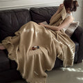 4-Layer Cotton Muslin Throw Blanket – All-Season Adult Cotton Throw Blanket Axl khaki-1pc 150x200cm