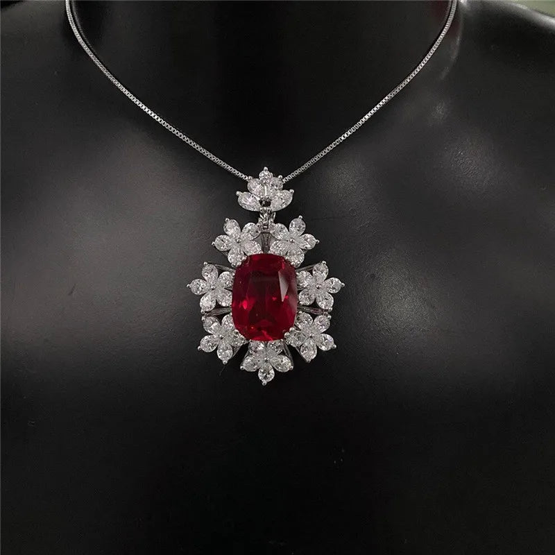 Huitan Bridal Cubic Zirconia Pendant Necklace | Wedding Jewelry Pendant Necklace Axl