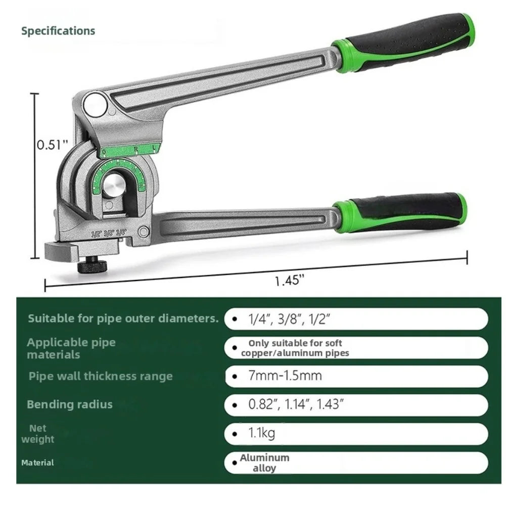 Copper Aluminum Tube Bender 6/8/10mm 180° Lever Pipe Tool Tube Pipe Bender Axl