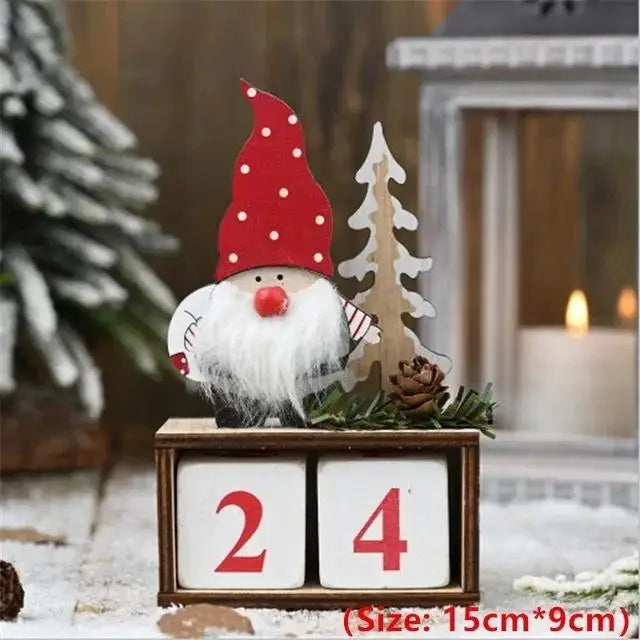 Wooden Santa Christmas Advent Calendar Home Decoration Christmas Decoration Axl A