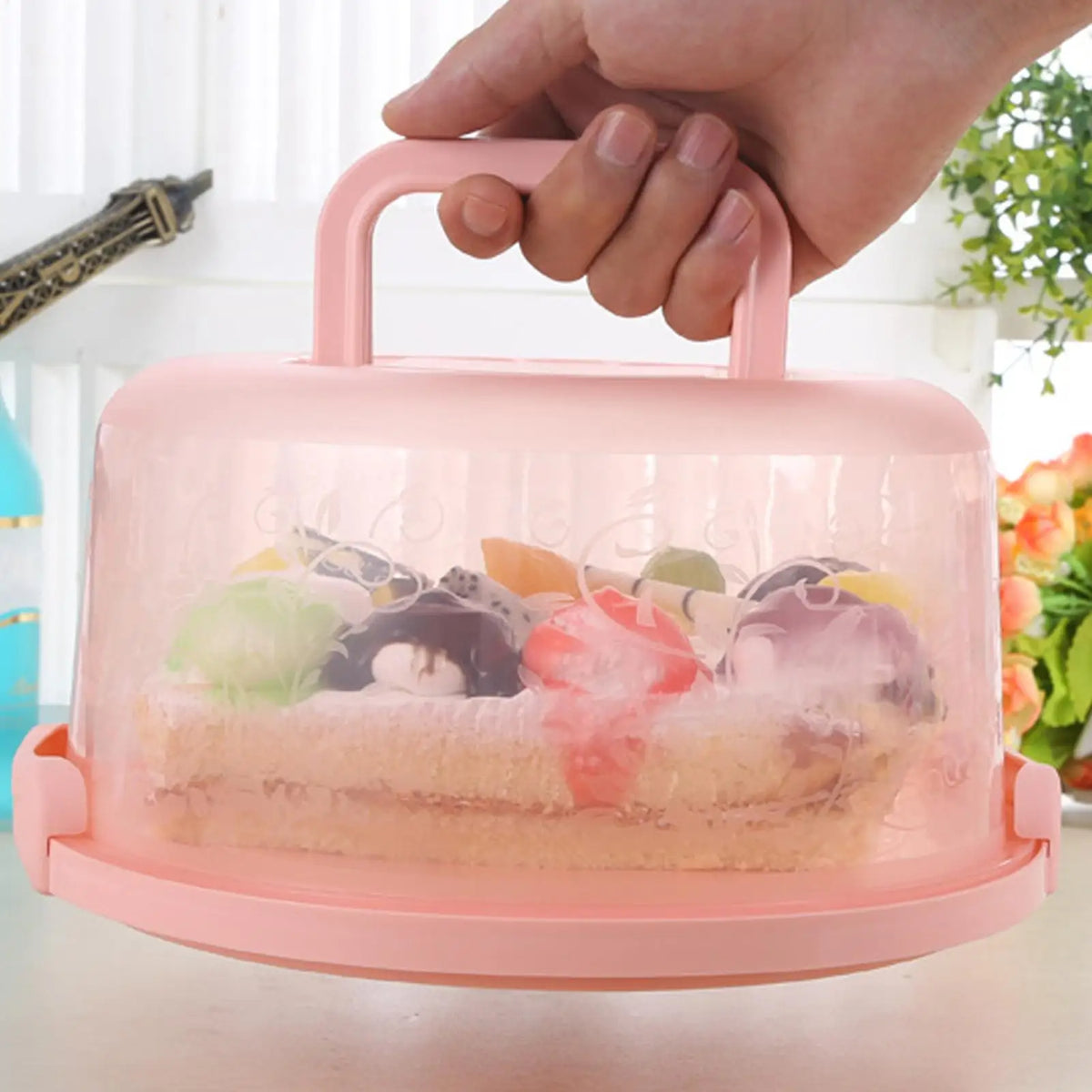 Portable Airtight Cake Carrier Box with Handle & Clear Lid Cake Carrier Box Axl