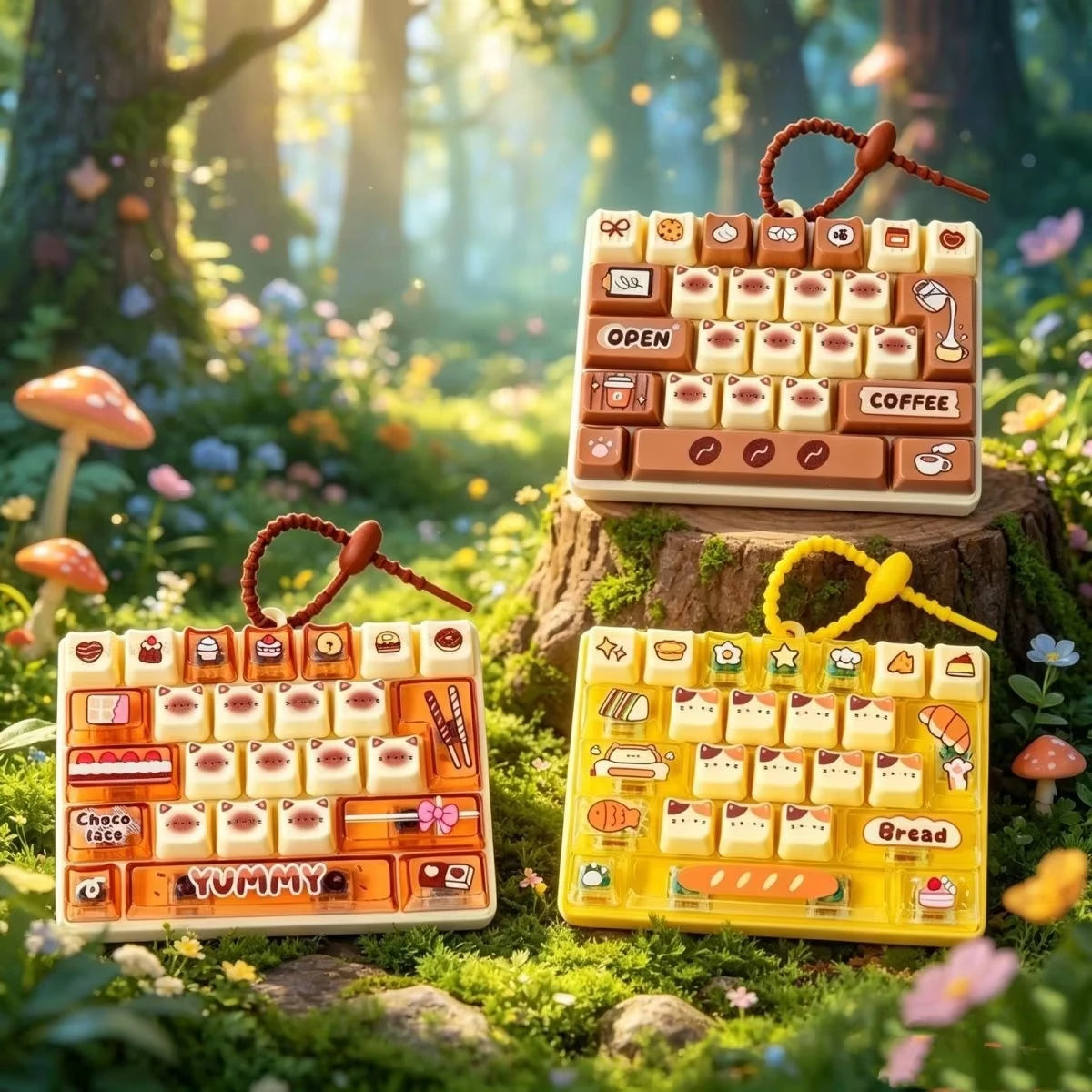 26-Key Cartoon Animal Squeeze Keyboard Keychain Clicker Toy Fidget Keychain Toy Axl