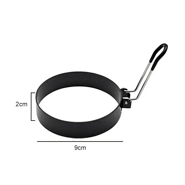 Stainless Steel Egg & Pancake Ring Mold | Breakfast Cooking Tool Egg & Pancake Mold Axl 9cm -3.5inchblack