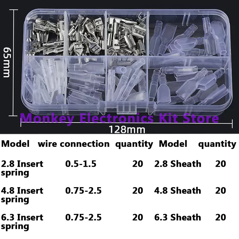 120PCS Crimp Terminal Kit – Gold & Silver Male Female Connectors Crimp Terminal Kit Axl
