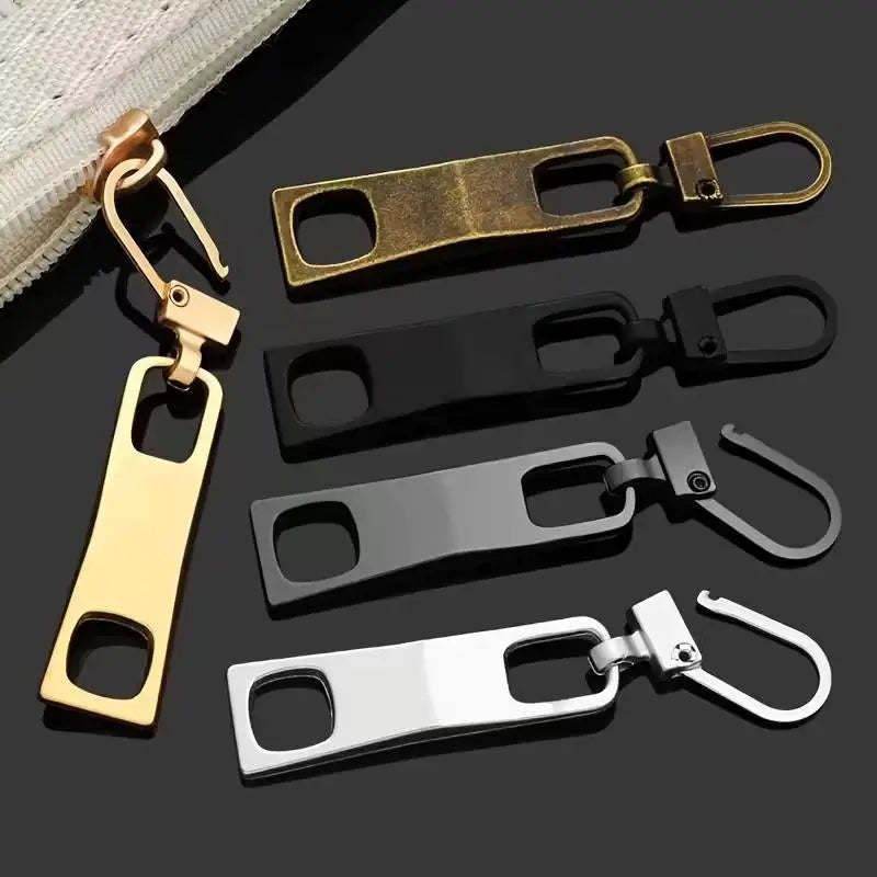 4pcs Metal Zipper Pull Tabs – Detachable Two-Hole Replacement Zipper Pull Tabs Axl