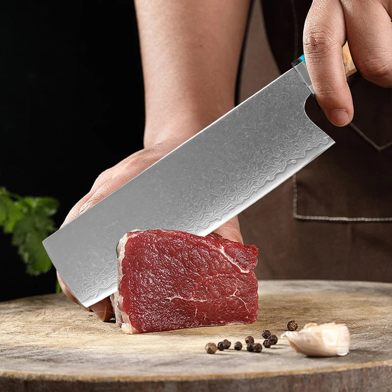 InLeung Damascus Steel Chef Knife – Handmade Japanese Kitchen Damascus Chef Knife Axl