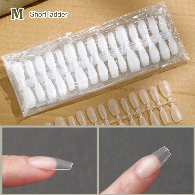 300 Pcs Matte & Clear False Nail Tips – Gel Extension DIY Kit