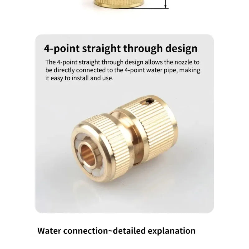 4-Way High Pressure Quick Connect Water Coupling Adapter Water Hose Connector Axl
