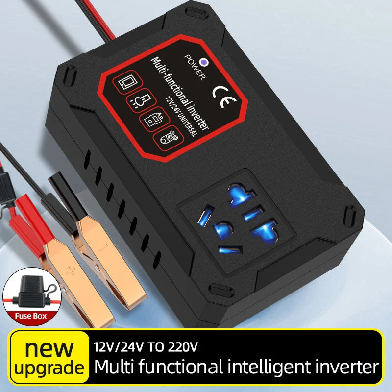 200W Car Power Inverter 12V/24V to 220V Portable Converter Car Power Inverter Axl