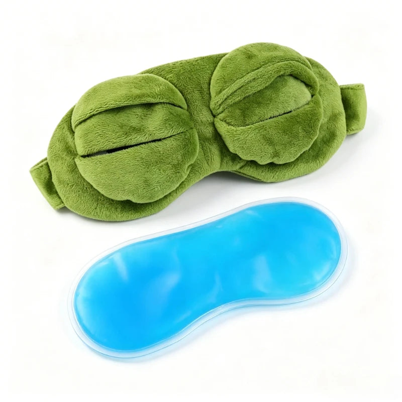 3D Frog Plush Sleep Mask with Ice Pack – Cartoon Eye Mask Plush Sleep Mask Axl