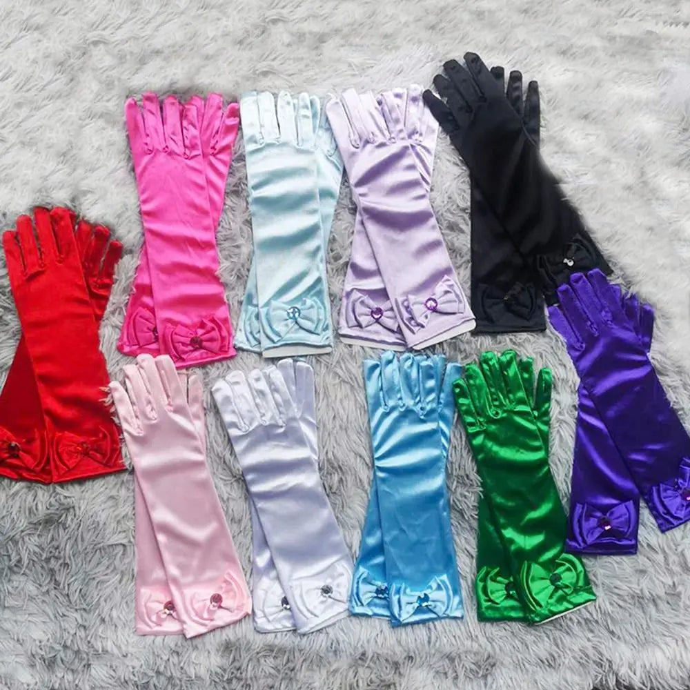 Girls Princess Satin Sequin Gloves – Kids Dance & Dress-Up Kids Dress-Up Gloves Axl