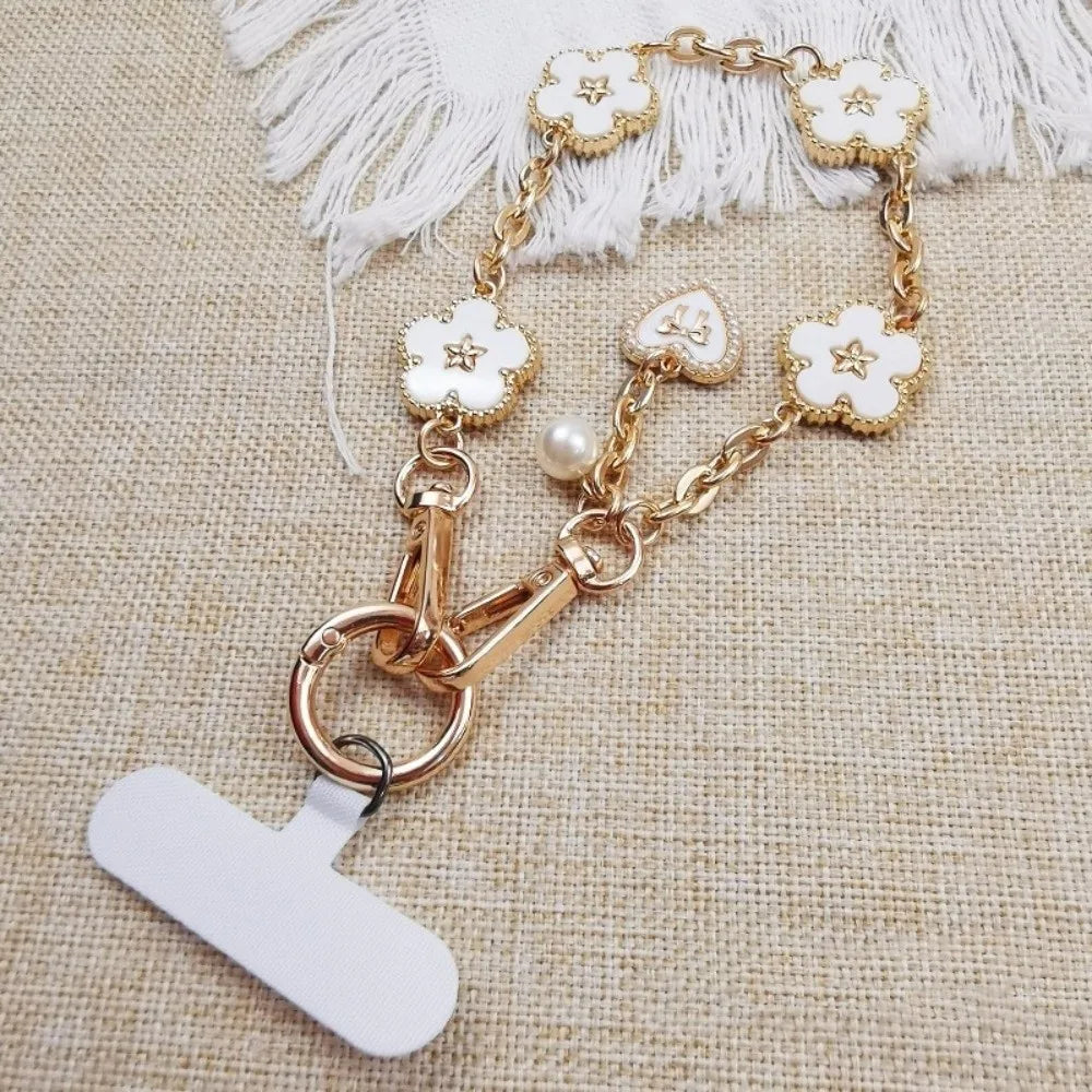 Flower Phone Strap Pendant – Metal Chain Cell Phone Lanyard Phone Strap Pendant Axl