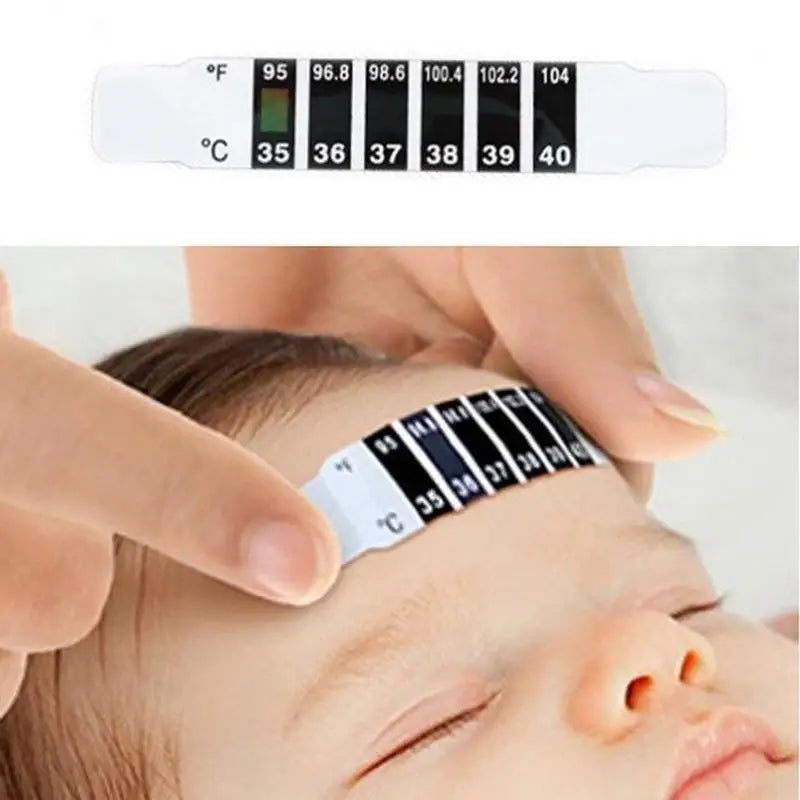 Baby Forehead Thermometer Strips – Reusable Flexible 5 or 10 Pack Baby Thermometer Strips Axl