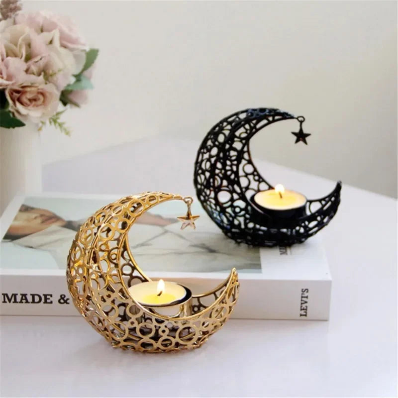 Ramadan Moon Metal Candle Holder – Eid Mubarak Home Decor Metal Candle Holder Axl