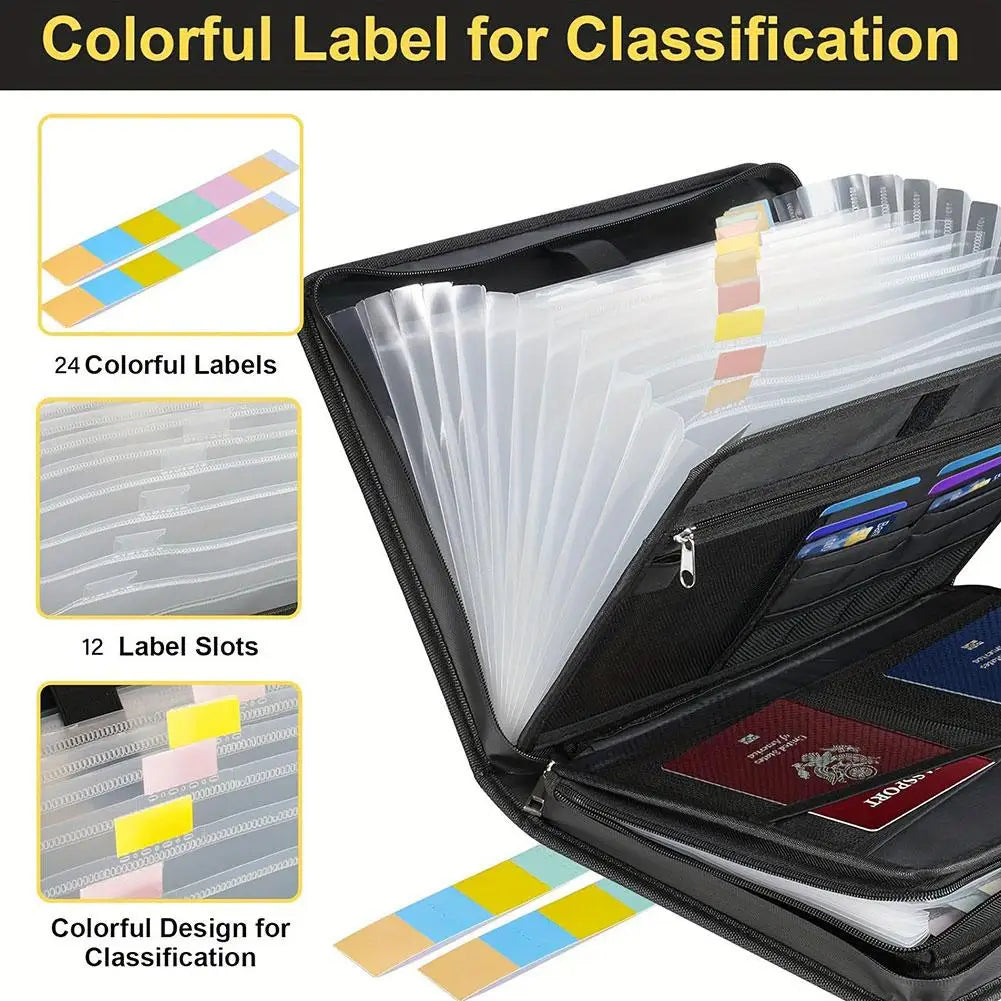 A4 Fireproof Waterproof Accordion File Organizer – 26 Pockets Accordion File Organizer Axl