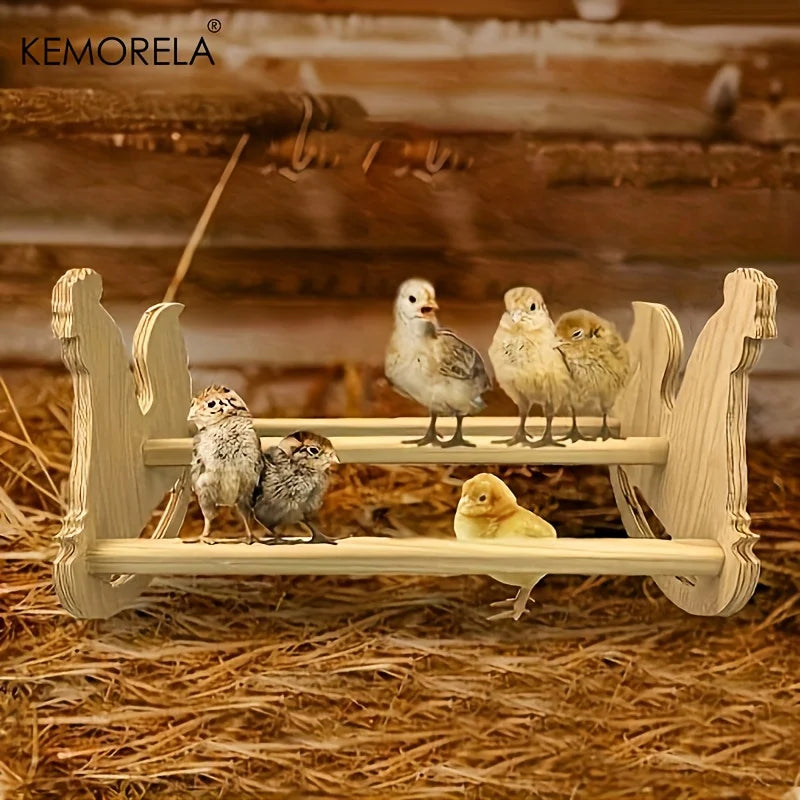 Rustic Wooden Chicken Perch Swing – Bird Jungle Gym Play Structure Bird Perch Toy Axl