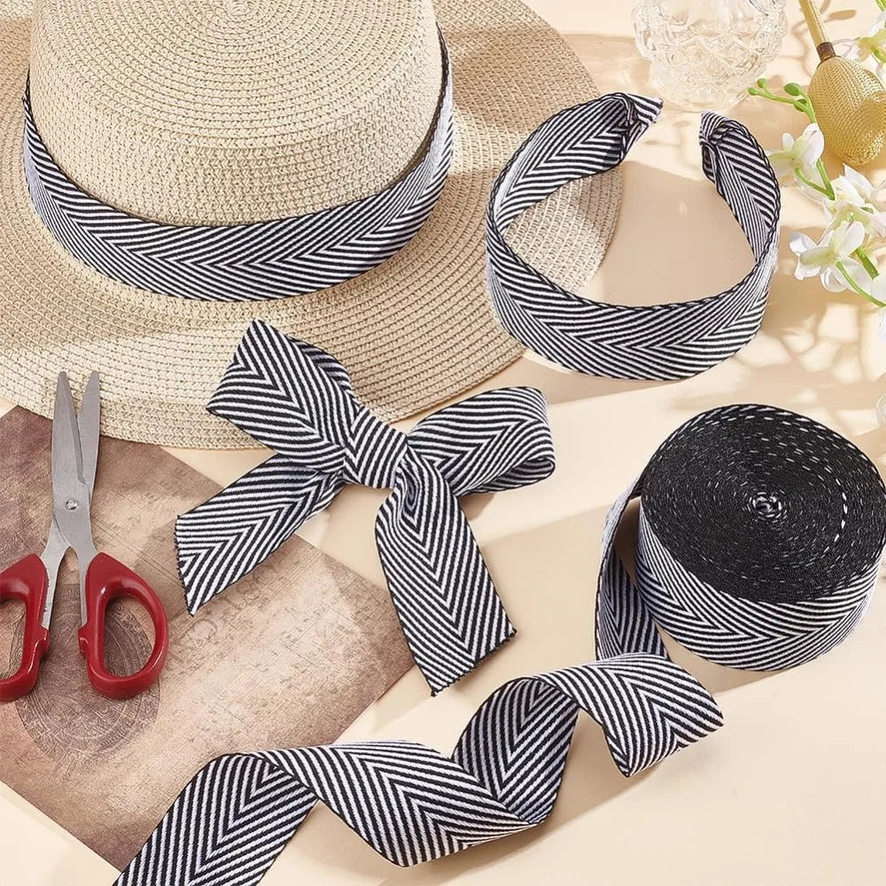 Black Herringbone Twill Tape Ribbon 40mm – Polyester Webbing Twill Tape Ribbon Axl