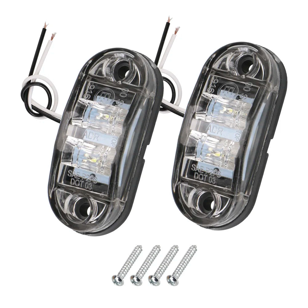 LED Side Marker Lights 12V–24V | Trailer Truck Caravan Pair LED Marker Lights Axl WHITE