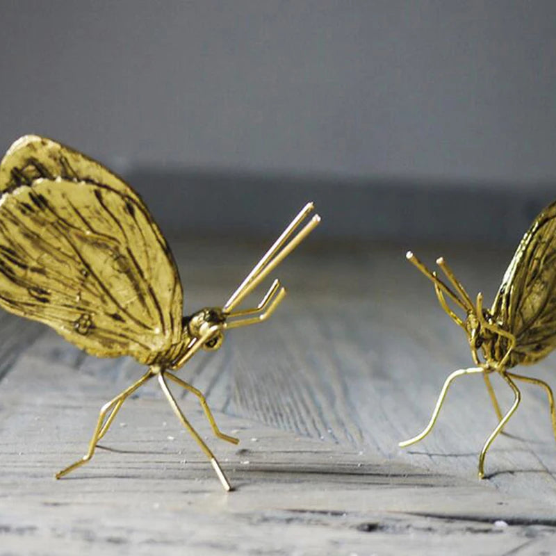 Gold Ant & Butterfly Metal Ornament | Decorative Art Figurine Decorative Figurine Axl
