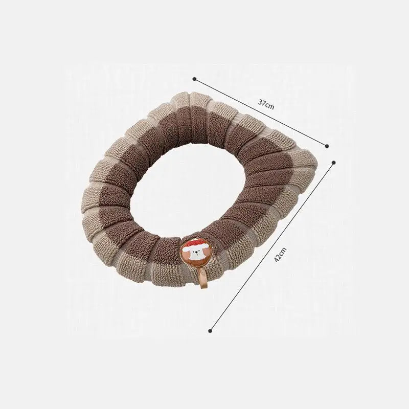 Thickened Knitted Toilet Seat Cover – Washable Color Block Mat Toilet Seat Cover Axl