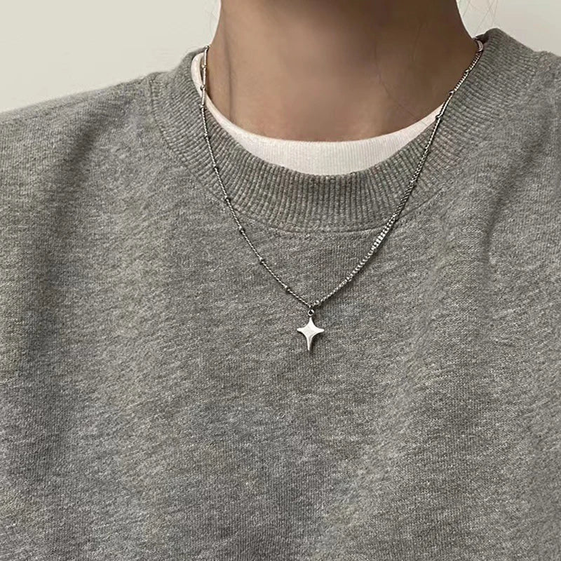 Star Choker Necklace – Titanium Steel Pendant Chain Unisex Pendant Necklace Axl