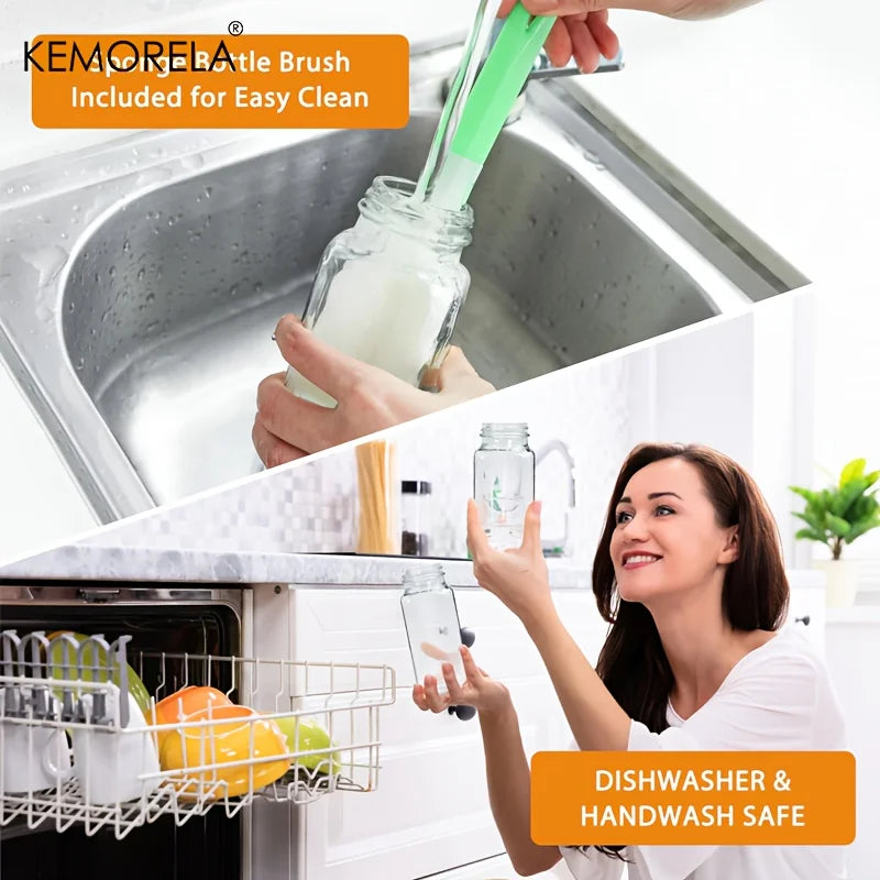 KEMORELA 350ml Vintage Glass Bottles – Airtight & Leakproof 2/4pk Glass Storage Bottles Axl