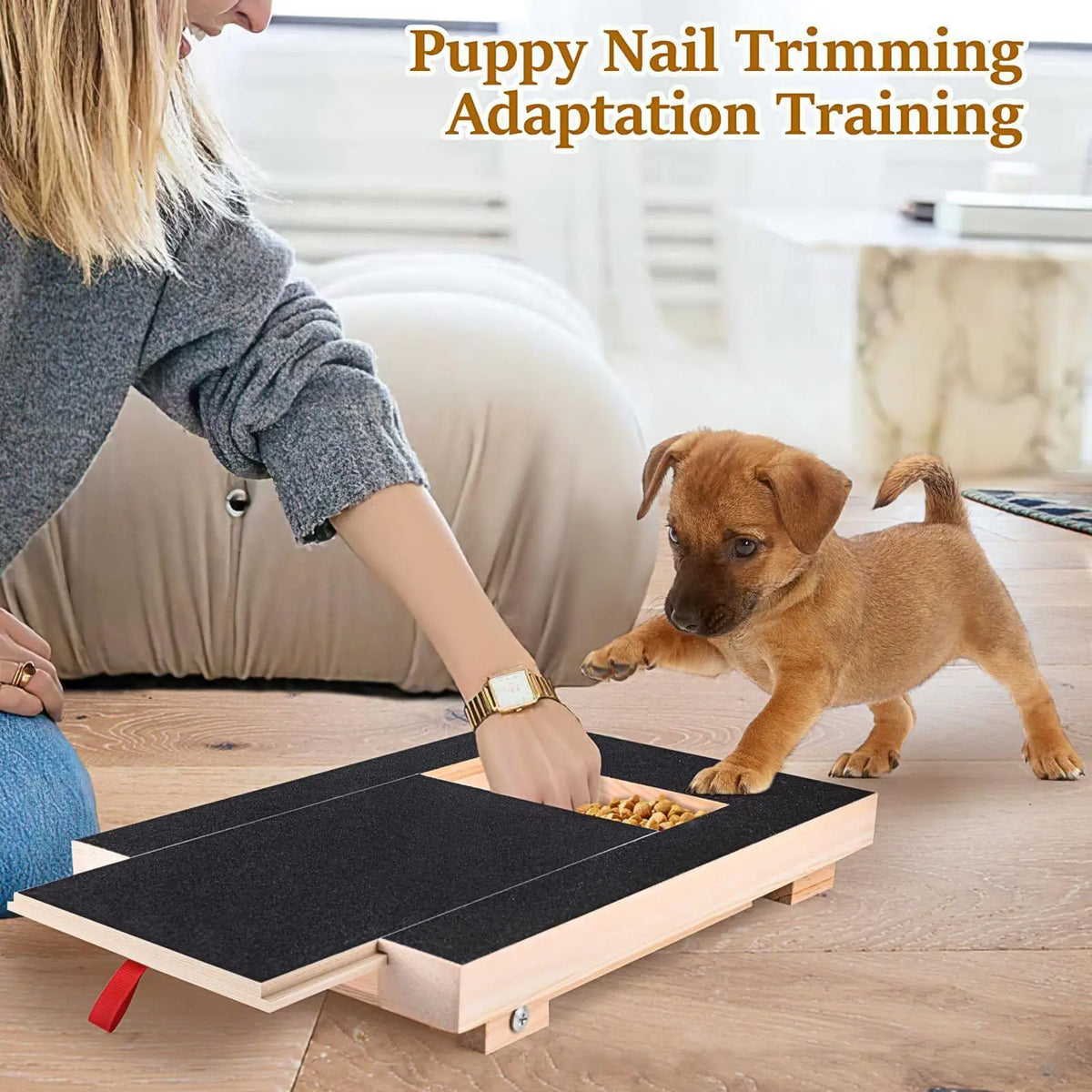 Dog Nail Scratch Board with Treat Box – Wooden Nail File Pad Dog Nail File Board Axl