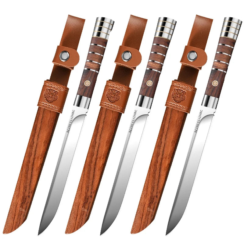M390 Damascus Steel Knife Set – 62HRC Ultra-Sharp Blades Kitchen Knife Set Axl 3pcs A