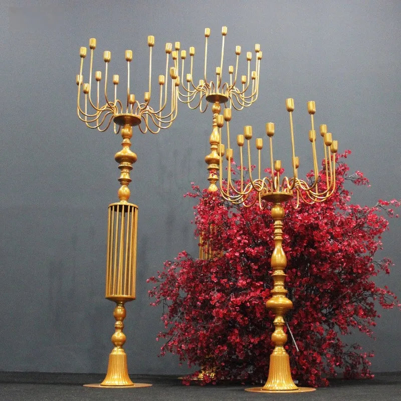 Giant Iron Floor Candlestick Holder – Luxury Wedding Decor Floor Candle Holder Axl