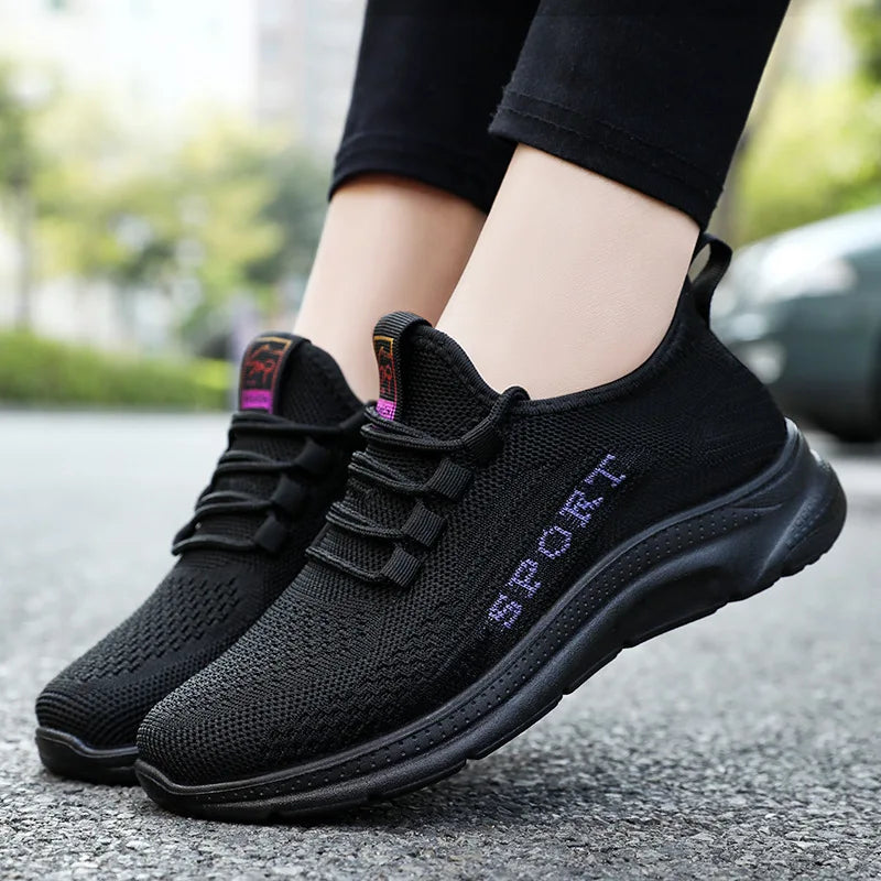 Women's Platform Tennis Sneakers – Breathable Lace-Up Sport Shoes Platform Tennis Sneakers Axl