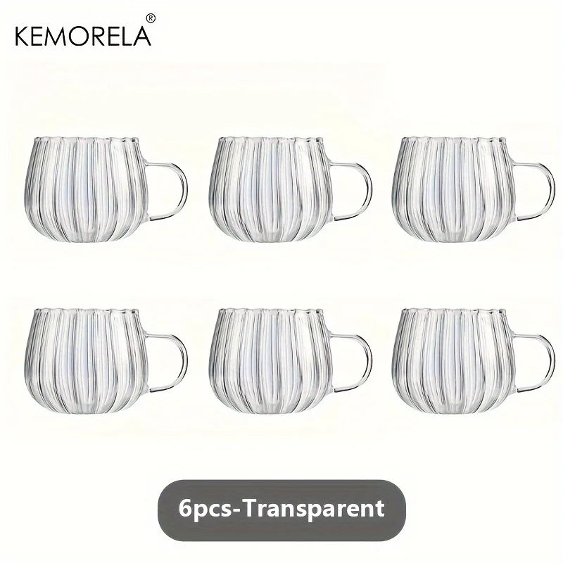 Halloween Pumpkin Glass Cups 450ml – Borosilicate Drinkware Set Halloween Drinking Glasses Axl 6PCS 301-400ml