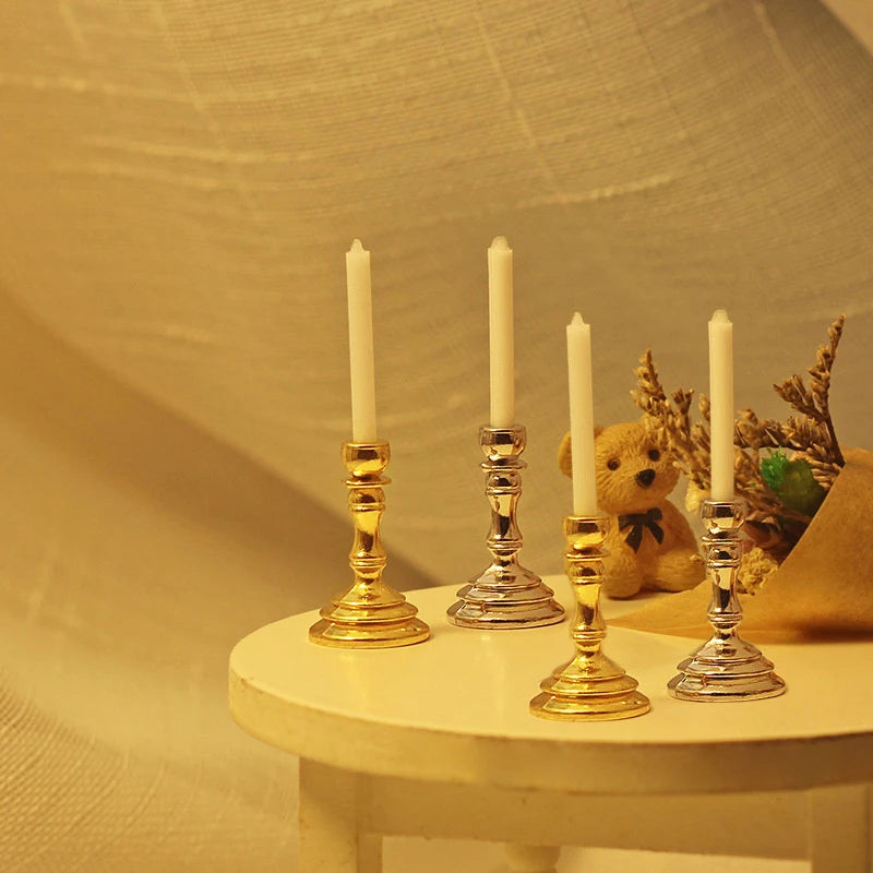 1:12 Dollhouse Miniature Candle Holder Candlestick Pair Dollhouse Accessory Axl
