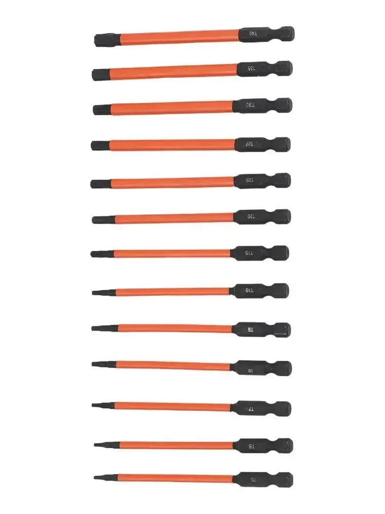 13-Pc Magnetic Torx Star Screwdriver Bits Set – 1/4" Hex Screwdriver Bit Set Axl