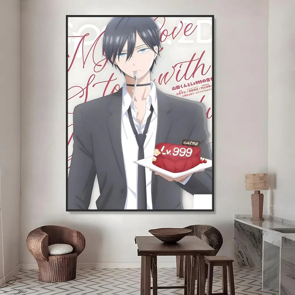 Yamada-kun at Lv999 Anime Poster HD Waterproof PVC Wall Sticker Anime Wall Sticker Axl