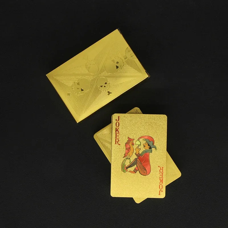 Gold Foil Skull PVC Playing Cards – Waterproof Poker Deck Playing Cards Deck Axl