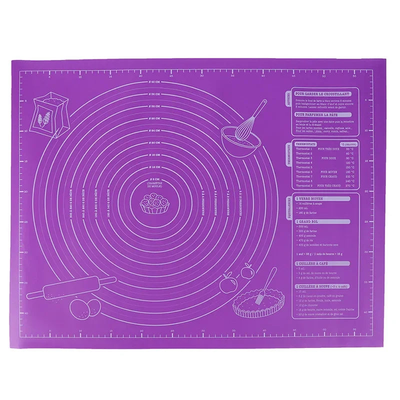 Extra Large Silicone Baking Mat 45x60cm | Non-Stick Dough Mat Silicone Baking Mat Axl Purple 45x60cm