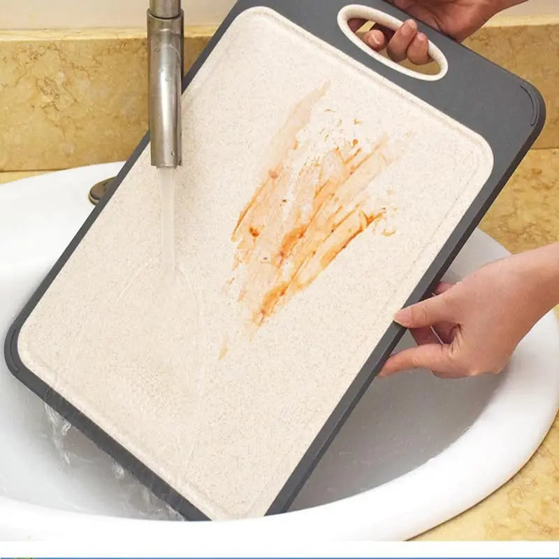 PLYS Double-Sided Cutting Board – Stainless Steel & Wheat Straw Cutting Board Axl