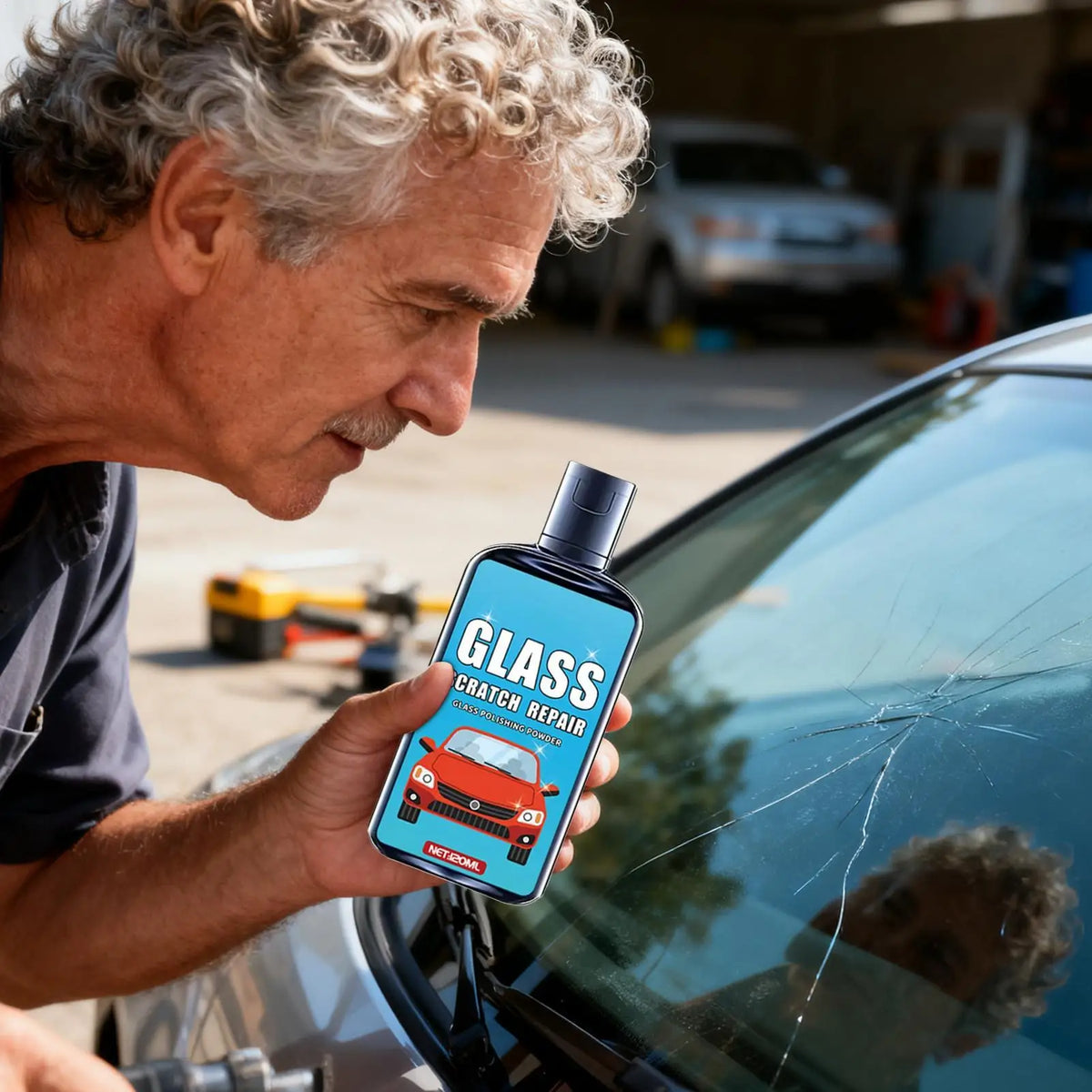 Car Glass Scratch Remover Polishing Wax 120ml + Sponge Car Glass Polish Axl