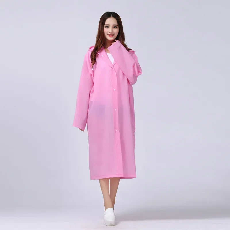 Women's Waterproof Rain Poncho – Clear Yellow Nylon Raincoat Women's Rain Poncho Axl Pink M