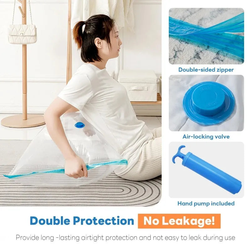 Vacuum Storage Bags with Pump – Space-Saving Bedding Organizer Vacuum Storage Bags Axl