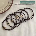 Alloy Charm Elastic Hair Ties 5/10 Pcs – Heart Flower Pentagram Elastic Hair Ties Axl Coffee 5pcs
