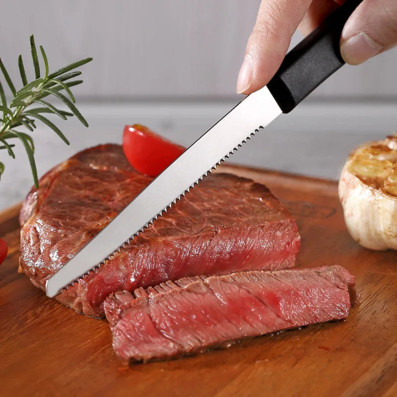Black Steak Knife Set – Dishwasher-Safe Stainless Steel Cutlery Steak Knife Set Axl
