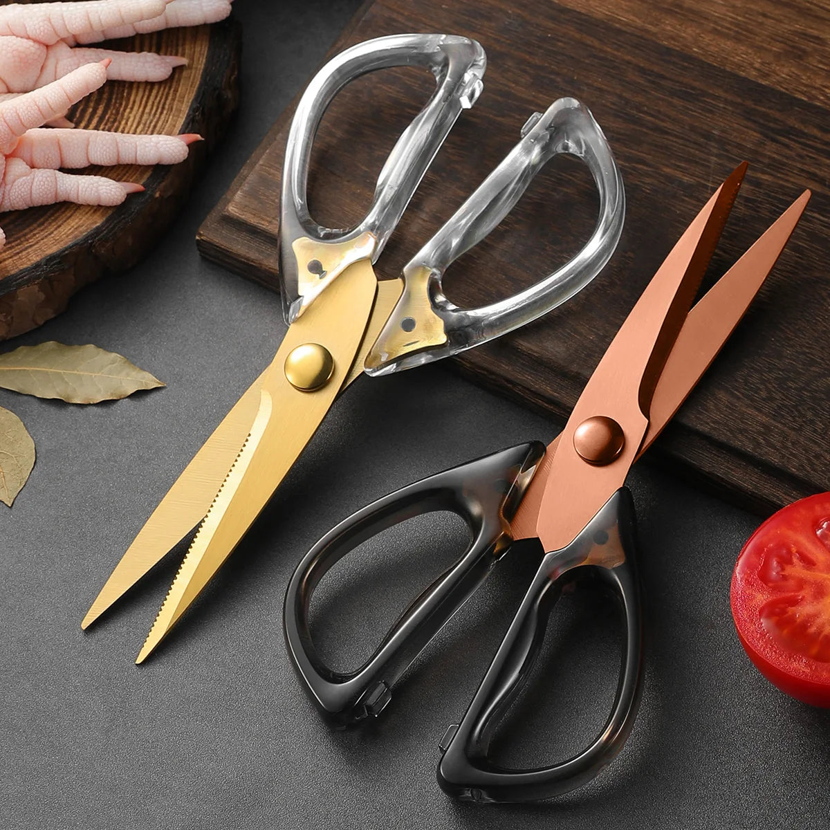 Kitchen Scissors Transparent Handle – Meat & Vegetable Shears Kitchen Scissors Axl