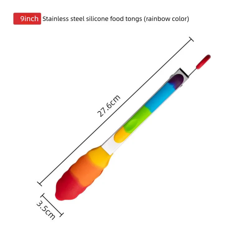 Heat Resistant Silicone Food Tongs – BBQ & Kitchen Cooking Kitchen Tongs Axl Silicone rainbow col