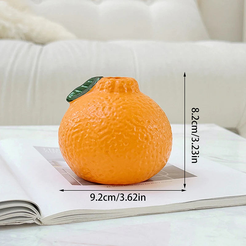Orange Fruit Shaped Vase – Desktop Art Vase & Centerpiece Decorative Vase Axl Orange