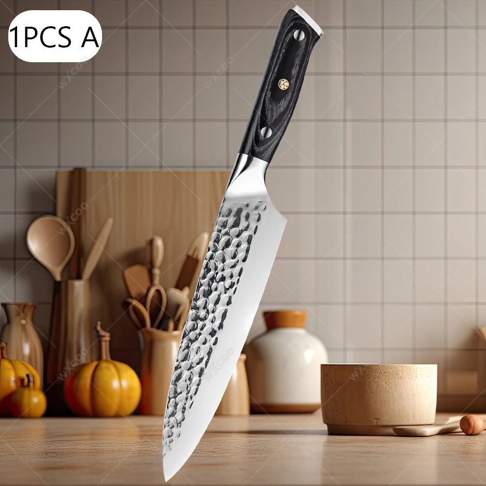 WXCOO Stainless Steel Meat Cleaver & Chef Knife Set Kitchen Knife Set Axl Knife A