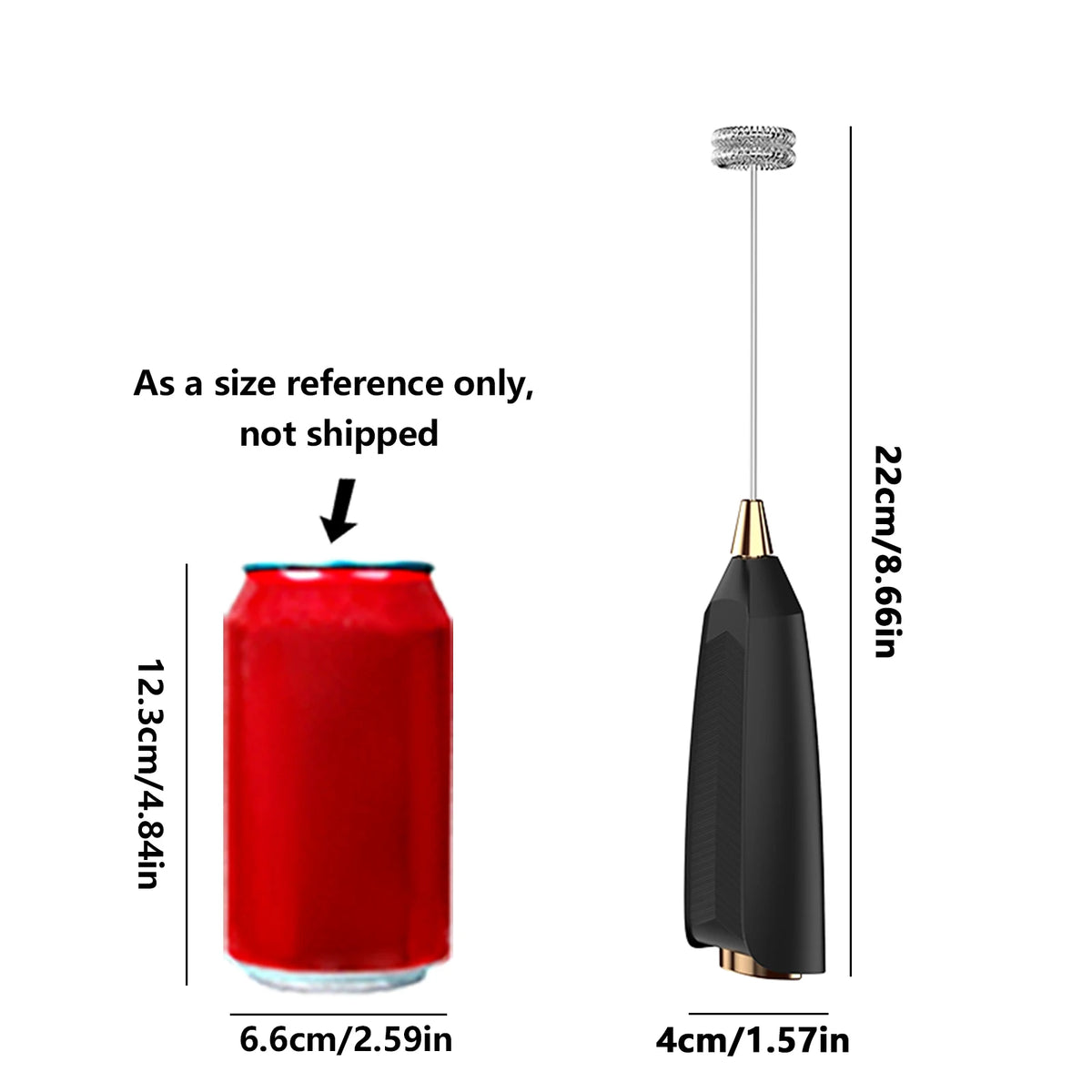 Handheld Electric Milk Frother Wand with Stand | Coffee Foamer Milk Frother Wand Axl Black