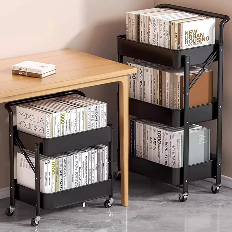 4-Tier Foldable Rolling Storage Rack – Multi-Room Organizer Foldable Storage Rack Axl